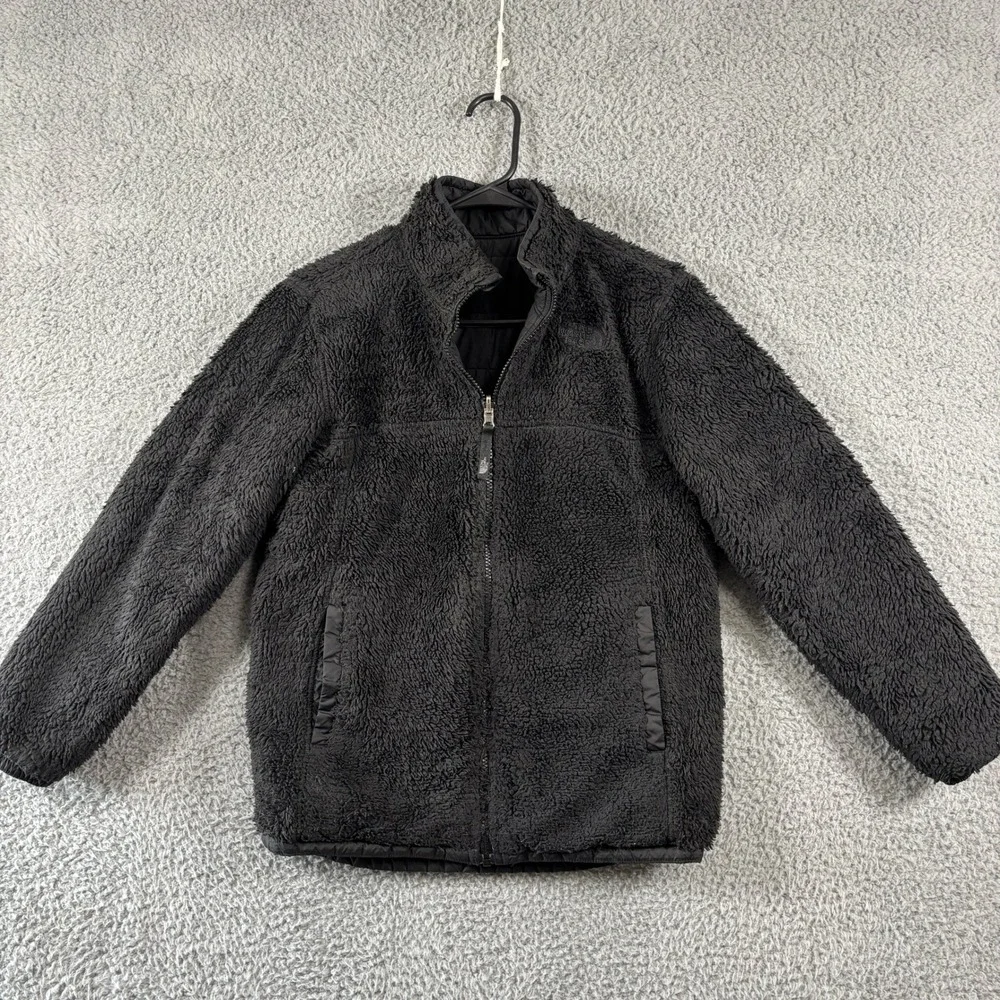 The North Face Boys Black Reversible Perrito Jacket L 14/16 Fleece‎ Puffer Coat